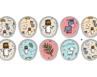 Dexcom G7 Transmitter Stickers, Risen Easter CGM Stickers, Pair with Glucomart Dexcom G7 Patches, 10 Count Dexcom G7 Stickers
