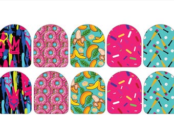 Omnipod Fabric Stickers for Surface of Pod l 10 Pack Baseball Omnipod Sticker | Omnipod Patch Stickers | One Time Use | Glucomart