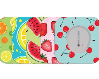 Glucomart Mini Adhesive Patches for Dexcom G7 & Infusion Sets, Hypoallergenic CGM Patches, Fruits Dexcom G7 Over Patches, 10-Day+