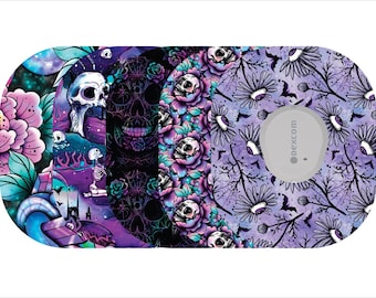 Glucomart Adhesive Patches for Dexcom G7, Waterproof CGM Patches, Hypoallergenic, Purple Gothic Dexcom G7 Overpatches, 10-Day+