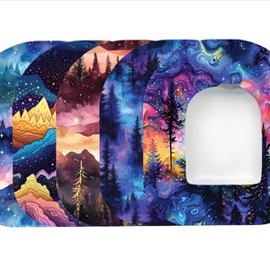 Omnipod Patches by Glucomart, Hypoallergenic & Waterproof, Pair with Glucomart Omnipod Stickers, Mystic Mountains Omnipod Overpatches, 5-CT