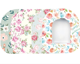 Omnipod Patches by Glucomart, Hypoallergenic & Waterproof, Pair with Glucomart Omnipod Stickers, Flower Garden Omnipod Overpatches, 5-CT