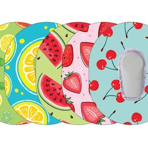 Glucomart Adhesive Patches for Dexcom G6, Waterproof CGM Patches, Hypoallergenic, Fruits Dexcom G6 Overpatches, 10-Day+