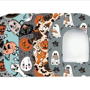 Omnipod Patches by Glucomart, Hypoallergenic & Waterproof, Pair with Glucomart Omnipod Stickers, Vintage Halloween Omnipod Overpatches, 5-CT