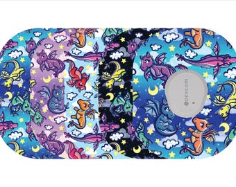 Glucomart Adhesive Patches for Dexcom G7, Waterproof CGM Patches, Hypoallergenic, Cute Dragons Dexcom G7 Overpatches, 10-Day+