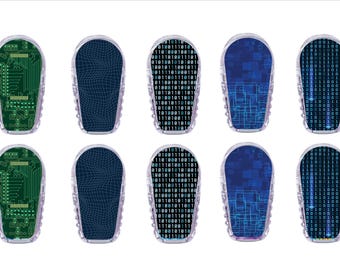 Dexcom G6 Transmitter Stickers (10 Count), Cyber CGM Stickers, Pair with Glucomart G6 Patches, Reusable Dexcom G6 Stickers - Glucomart