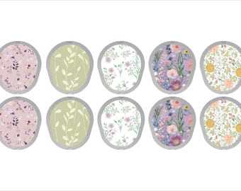 Dexcom G7 Transmitter Stickers, Vintage Floral CGM Stickers to Personalize Your Device, Pair with Glucomart G7 Patches, 10-CT G7 Stickers