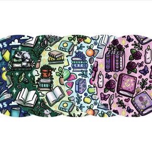 Glucomart CGM Patches for Libre 3, Dexcom G7, Lingo, Stelo – 5 Pack Adhesive Covers | 14+ Day Hold | Book Lovers Design