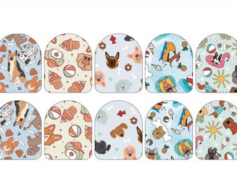 Omnipod Fabric Stickers for Surface of Pod l 10 Pack Dogs Omnipod Sticker | Omnipod Patch Stickers | One Time Use | Glucomart
