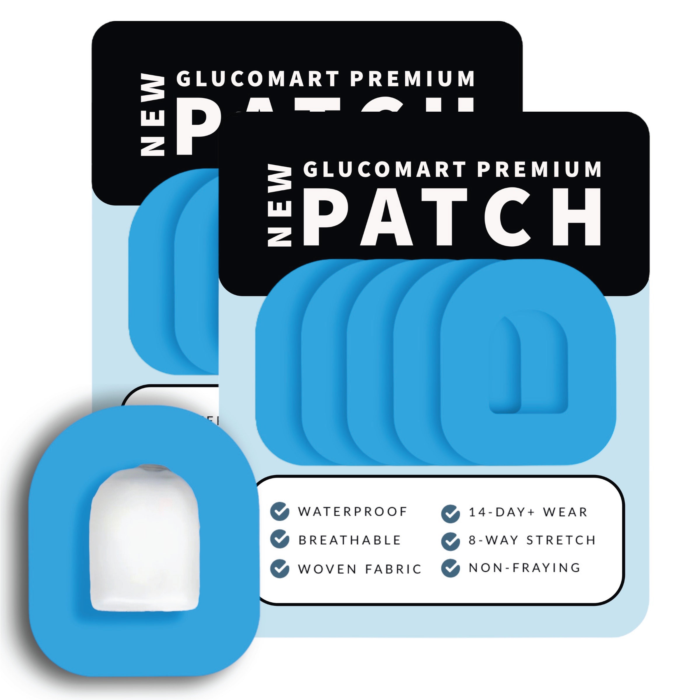 Omnipod Adhesive Patches (10 Count) – Maximum Strength CGM Patches, Waterproof Omnipod Overpatch Hypoallergenic Omnipod Overlay - Glucomart