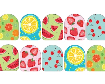 Omnipod Fabric Stickers for Surface of Pod l 10 Pack Fruits Omnipod Sticker | Omnipod Patch Stickers | One Time Use | Glucomart
