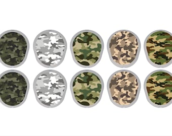 Dexcom G7 Transmitter Stickers, Camo CGM Stickers, Pair with Glucomart Dexcom G7 Patches, 10 Count Dexcom G7 Stickers