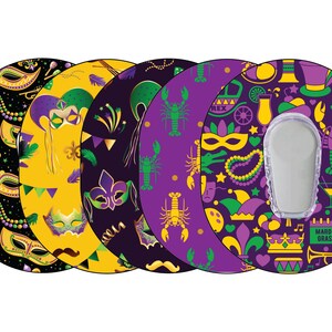 Dexcom G6 Patch Dexcom Adhesive Patch 5-CT Mardi Gras Dexcom OverPatch Overlay Dexcom Sticker Dexcom Tape Dexcom G6 Cover Dexcom G6 Sticker