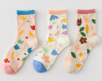 3er-Pack Blumensocken für Frauen, Geschenk für Sie