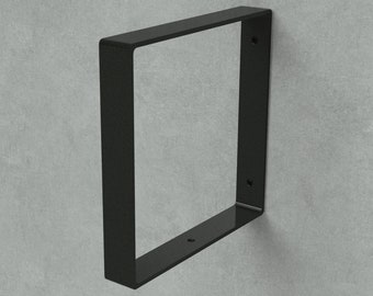 1x Industriële vierkante brettbeugel | Schwarz matt | Dielendrache | Stalen Plankenhalterung Metalen Plankbeugel