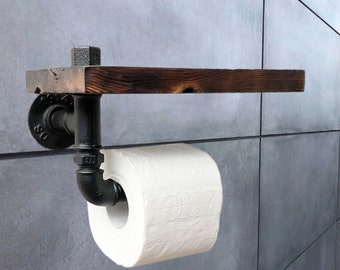 Toilettenpapierhalter Bad Loft style industriel support en métal wc tuyau industriel simple rouleau de papier toilette avec Ablage