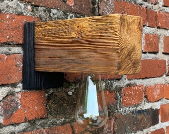 Lampa vägg trä loft industriell wandlampe holz lampa kinkiet drewniany | Wandleuchter