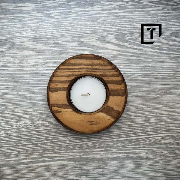 Runder Ein einfacher Mini-Kerzenhalter für einen Holztisch | Leuchter | Leuchter
