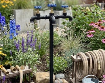 Inox Triple Garden Water Faucet: Customizable Color, Outdoor Hydrant loft,  water tap