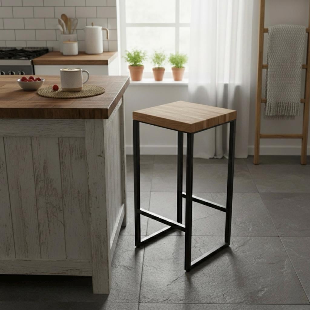 HoePop Hoe Decor – Taburete de bar clásico con respaldo abierto