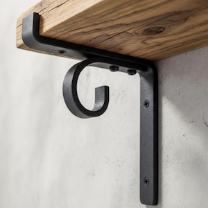 Support d'étagère industriel en acier : support de tringle à rideau de style loft (30 x 6 mm)