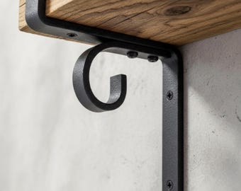 Industrial Steel Shelf Bracket: Loft Style Curtain Rod Support (30x6mm)