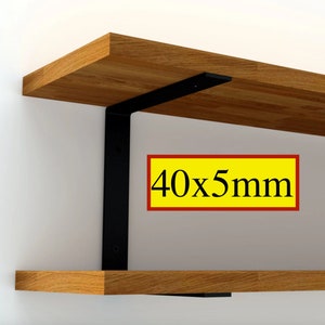 40x5mm Regalhalter | verschiedene Farben | Regalträger, Wandregal, Regalstütze, Regalwinkel, doppel Shelf Holder