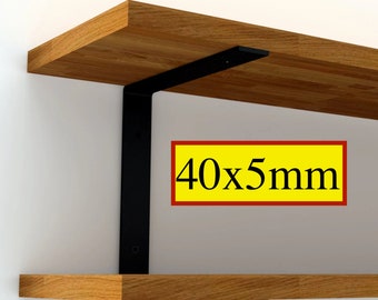 40x5mm Regalhalter | verschiedene Farben | Regalträger, Wandregal, Regalstütze, Regalwinkel, doppel Shelf Holder
