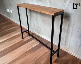 Konsolentisch, Regal Eingangsbereich / Holzkonsole Mesa de roble Arbeitsplatte aus Eiche / Mesa consola industrial