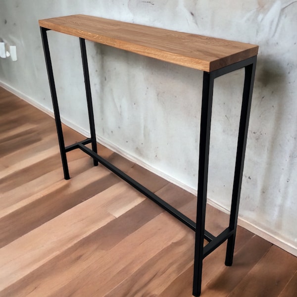 Konsolentisch, Regal Eingangsbereich | Holzkonsole Table en chêne Arbeitsplatte aus Eiche | Table console industrielle