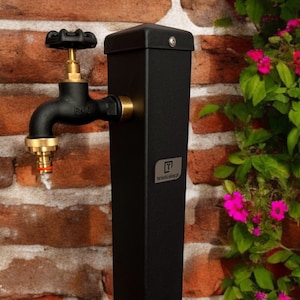 Big Massive 100x100mm profile Garden Water tap, Freestanding Garden Water, Column with Faucet, Floor Mounted Water Tap, Courtyard Faucet