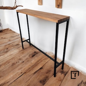 25cm depth Konsolentisch, Regal Eingangsbereich | Holzkonsole Oak table Arbeitsplatte aus Eiche | Industrial Console Table
