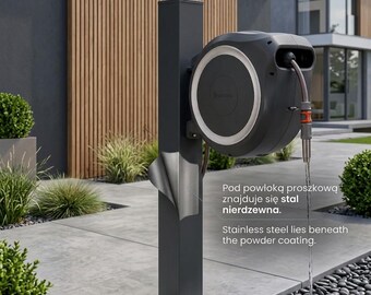 Halterung für Gardena RollUp Schlauchbox – stabilizator Stahlständer für Bodenbefestigung Stainless steel