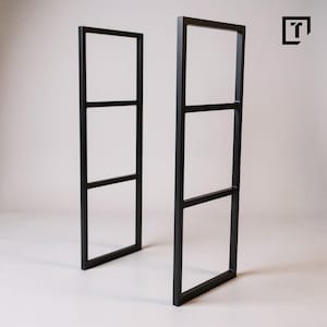 Set von 2 Regalhalterungen aus schwarzem Metall: 90cm Loft Design