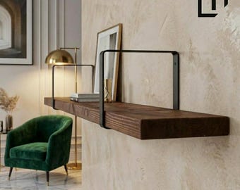 40x4mm Industrial Metal Shelf Bracket: Loft Steel Floating Shelf Support