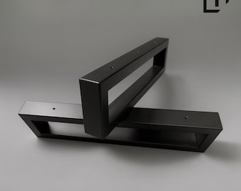 Loft Style Steel Bench Legs: Black Matte, 40x20mm (SET 2)