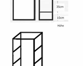 Cadre d'étagère en métal, 40 cm de large, 25 cm de profondeur, sans trous