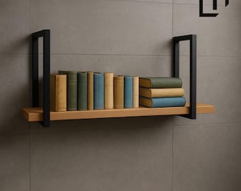 Wandregal | industriel | Bücherregal | Holzregal, Wandregal, Eichenregal