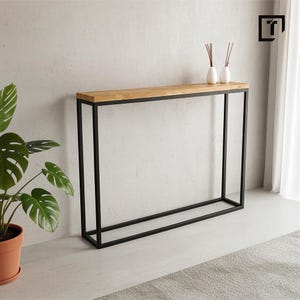 Konsolentisch, Regal Eingangsbereich / Holzkonsole Mesa de roble Arbeitsplatte aus Eiche / Mesa consola industrial