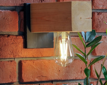 Wandlampe holz | trälampa rustikal | lampa kinkiet drewniany | Wandleuchter