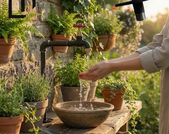 Stainless Steel Industrial Garden Faucet, Black Metal Standpipe (3/4 inch)