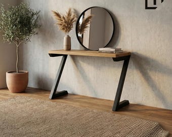 Industrial Steel Table Legs – Modern Metal Console, DIY Furniture Base