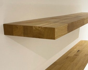 Holz Wandregal Eiche | float shelf | selbsthängend | hängend regal | Wandboard | schwebendes Regal Holz ohne sichtbare Halterung | Qualität