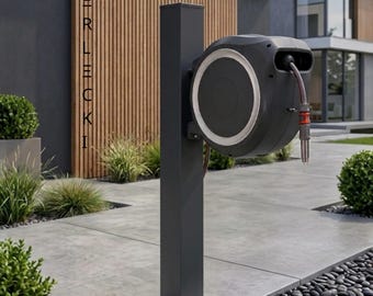 Halterung für Gardena RollUp Schlauchbox – Stabilisator Stahlständer für Bodenbefestigung Edelstahl