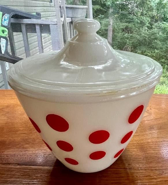 Fire King Polka Dot Grease Jar - Etsy