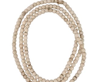 Vintage Czech Glass Faceted Round Beads - Cream Ivory 32" Strand - Two Sizes 3mm to 6mm