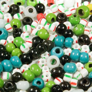 Mixed Vintage Czech African Trade Glass Beads - Christmas Beads from Ghana - Colorful Seed Bead Mix Grab Bag