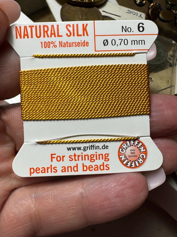 Amber Silk Cord Stainless Steel Guiding Needle for Pearls and Beads