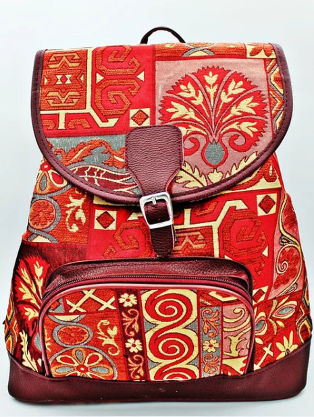 Redyellow Bagvintage Bagknitting Bagoriginal Design Bag Etsy