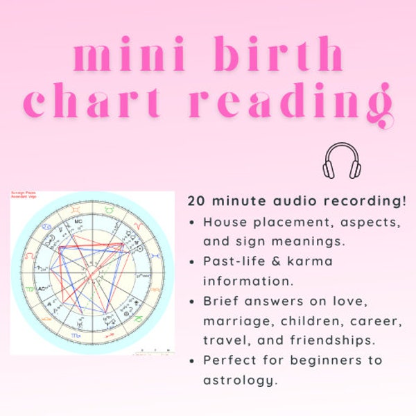 Mini Astrology Birth Chart Reading (Natal) | Audio Natal Chart Reading